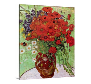 Red Poppies and Daisies by Vincent Van Gogh Van gogh Flowers Vincent Van Gogh Canvas print Giclee Print botanical