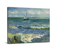 Load image into Gallery viewer, The Sea at Les Saintes Maries de la Mer by Vincent Van Gogh Van gogh Beach Vincent Van Gogh Canvas print Giclee Print Sailing