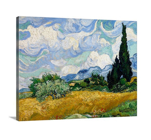 Wheat Field with Cypresses by Vincent Van Gogh Van gogh Beach Vincent Van Gogh Canvas print Giclee Print Farms fields