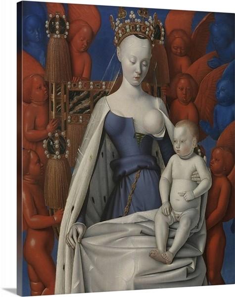 virgin and child surrounded by angels 1452 by jean fouquet virgin and child surrounded by angels jean fouquet canvas print classic art wall art print