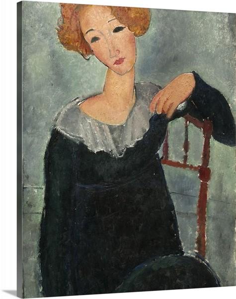 woman with red hair 1917 by amedeo modigliani woman with red hair amedeo modigliani canvas print classic art wall art print