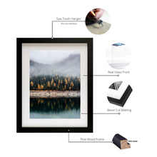 Load image into Gallery viewer, 5x11 Picture Frame Black Wood 5x11 Poster Size Gallery Wall Hanging