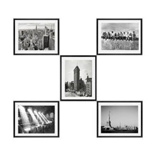 Load image into Gallery viewer, New york wall art Framed Black and white New York City landscape Wall art prints Framed Brooklyn Bridge Lunchtime Atop a Skyscraper I