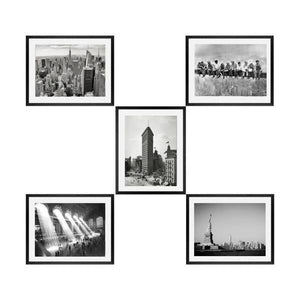New York wall art black and white photography framed art prints Set of 5