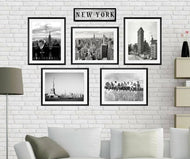 New York wall art black and white photography framed art prints Set of 5