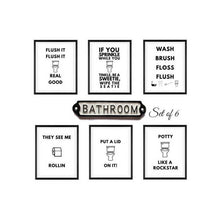 Load image into Gallery viewer, Bathroom Wall art print frame Bathroom Rules Bathroom Wall art print Canvas print restroom Bathroom Decor bathroom framed wall art