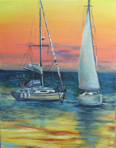 Sailing boat art print wall art framed Nautical art poster wall art  Sailing art gift Sail boat framed art