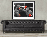 Mike Tyson wall art print framed Mike tyson poster boxing Holyfield Framed wall art print  canvas print or art print