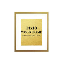 Load image into Gallery viewer, Gold picture frame 14x18 matted 11x14 