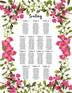 Seating Chart for Wedding Bridal shower party artwork Wedding Seating Chart Template