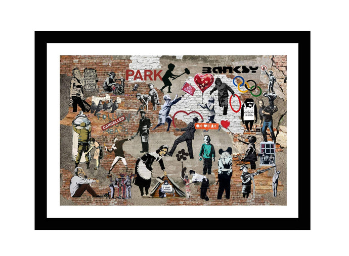 Banksy Graffiti Street Art Collage Banksy street art Banksy mural abstract