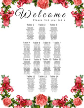 Load image into Gallery viewer, Seating Chart for Wedding Bridal shower party artwork Wedding Seating Chart Template