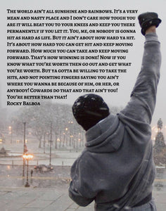 Rocky Balboa movie poster Inspirational quote Poster Framed Canvas Print art