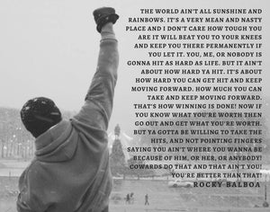 Rocky Balboa rocky balboa quote speech Inspirational Quote Print Motivational Movie posterBoxing