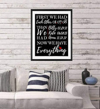 Load image into Gallery viewer, Personalized Family wall art  First We Had Each Other Then We Had You Family wall art Poster
