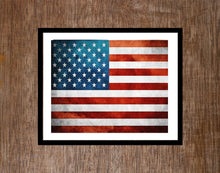 Load image into Gallery viewer, United states of america flag framed wall art Vintage American Flag Print Poster