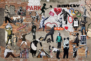 Banksy Graffiti Street Art Collage Banksy street art Banksy mural abstract