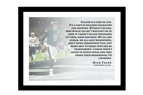Nick Foles Philadelphia Eagles Superbowl MVP quarterback Motivational speech Poster
