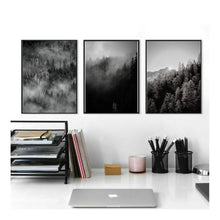 Load image into Gallery viewer, Forest Art Printable Forest Art Foggy Forest Foggy MountainsForest Print Wall Art Set  wall art Wall  Wall ArtNature Prints Poster
