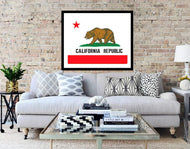 California Poster art print California Flag Print