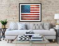 United states of america flag framed wall art Vintage American Flag Print Poster