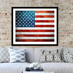 United states of america flag framed wall art Vintage American Flag Print Poster