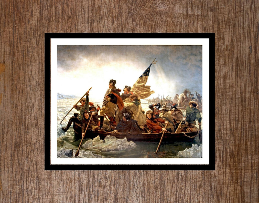 George Washington wall art Framed art Washington crossing Washington Washington crossing the Delaware patriotic revolutionary war