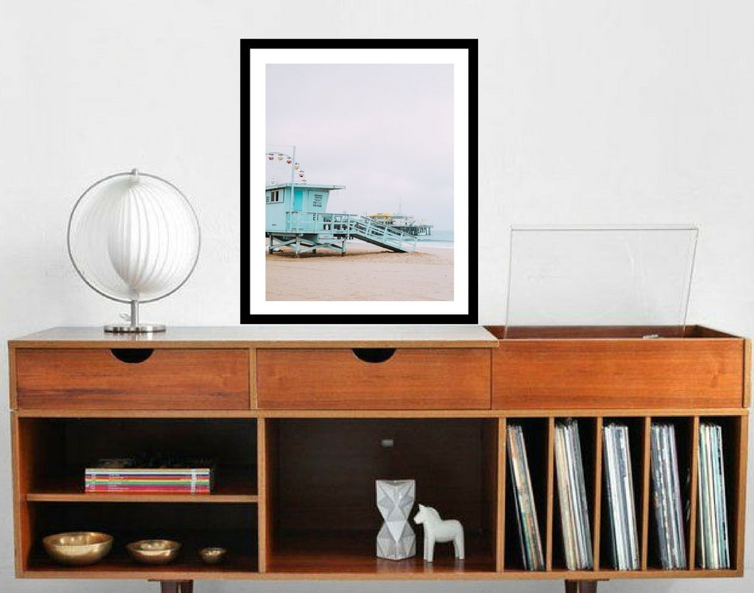 Lifeguard Tower Beach Art print for your home wall art decor framed and art print