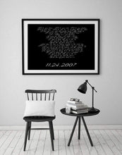 Load image into Gallery viewer, Song lyric art  Anniversary gift gift for her Lyric print song lyrics gift for wife First Anniversary Paper Gift Poster