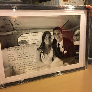 Wedding Anniversary gift  lyric vows Custom print framed