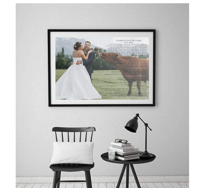 Custom personalized gift Anniversary gift 1st anniversary gift first dance song lyric gift 50th anniversary anniversary wedding