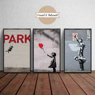 Banksy Graffiti street art poster wall art prints Banksy wall art print framed Set of 3 banksy Graffiti art bansky Street Art wall art