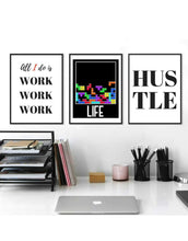 Load image into Gallery viewer, Life poster Motivational art Life Tetris motivation Poster Quote Literary Quote artworkQuote Illustration gift for him Poster