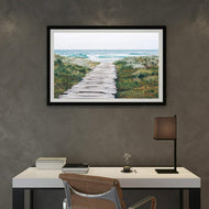 Wall art Beach art Framed wall art Sandy beach artworklandscape landscape wall art Poster