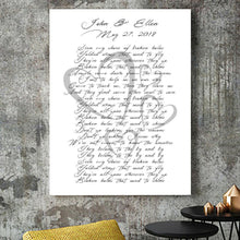 Load image into Gallery viewer, Custom quote print Poem print Vows print Framed anniversary gift Quote print Wall decor Framed poem print Poster