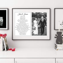 Load image into Gallery viewer, Vows print Wedding anniversary anniversary gift Framed Song Lyrics Wedding Song print Song Lyrics Print Custom framed quote Poster