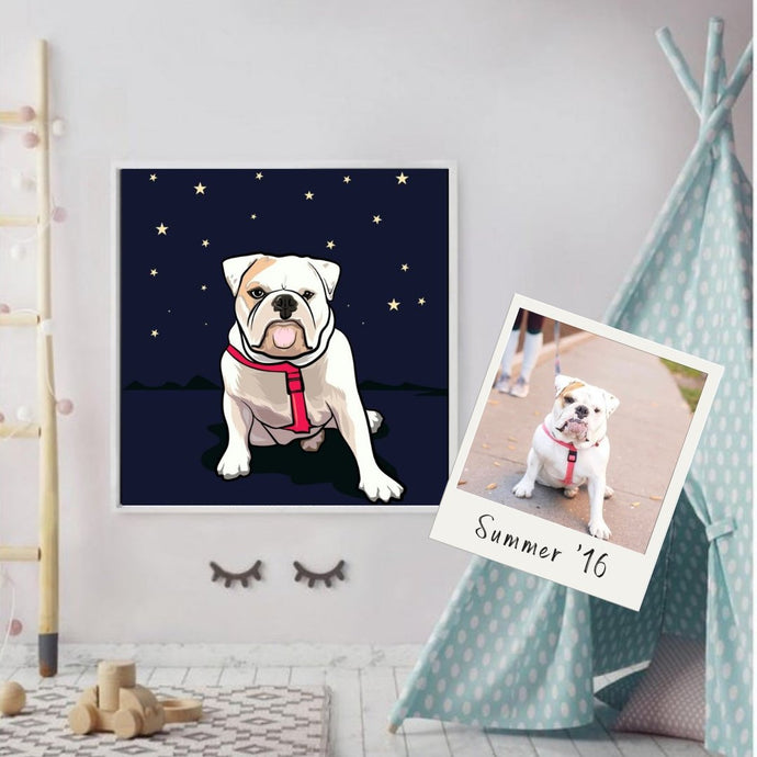 Custom personalized pet portrait pet portrait pop art Custom pet portrait artworkhome decor dog mom Poster