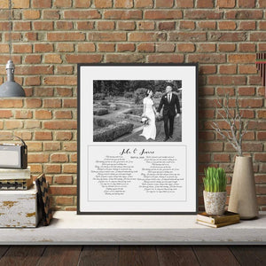 Vows print Wedding anniversary anniversary gift Framed Song Lyrics Wedding Song print Song Lyrics Print Custom framed quote Poster