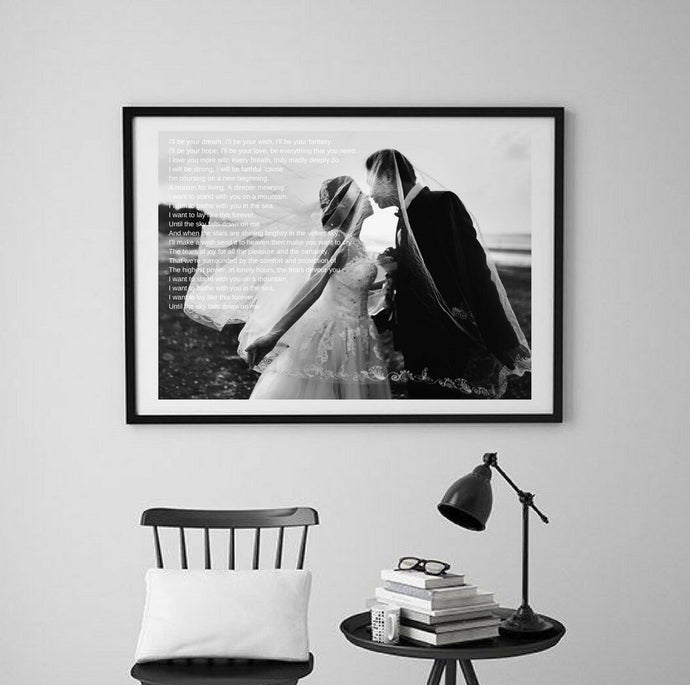 Wedding Anniversary gift Anniversary gift custom signs Song Lyrics Song Lyrics art song print wedding song song print first dance