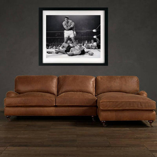 Muhammad Ali Poster wall art print framed Muhammad Ali vs Sonny Liston Muhammad Ali poster framed Black and White