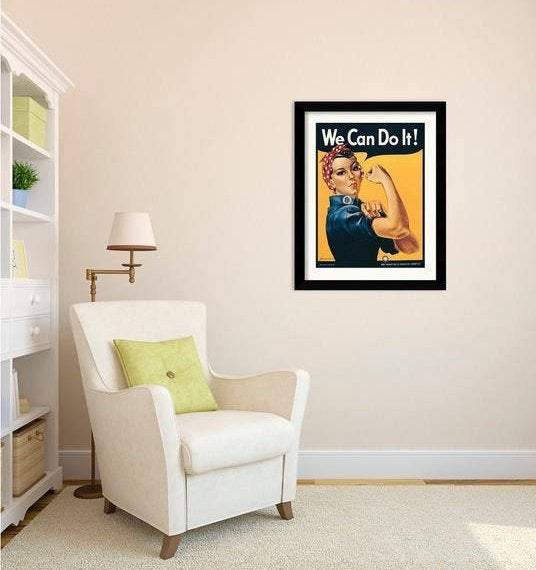 We Can Do It poster Rosie The Riveter Framed wall art mindfulness gift Fearless Equality Motivation nursery Nursery art be fearless