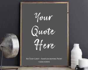 Custom quote poster wall art print sign personalized Custom sign Make a sign Custom quote poem print frame Custom poster print sign