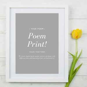 Poem Framed poem print Poem print sign framed poem Custom print of Poem Personalized sign Framed signPoster art