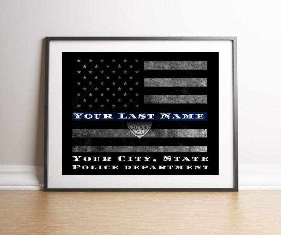 Police Officer Gifts, Law Enforcement Gifts, Police Gifts for Men, Gifts  for Cops, First Responders, Sheriff, Deputy or State Police, Picture Framed  Wall Art for the Home or Police Station, 8662B -