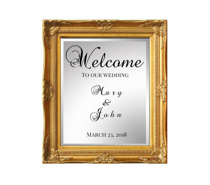 Wedding sign Wedding welcome sign Welcome Sign Welcome mirror sign Custom Personalized Canvas Wedding sign Ornate Welcome sign Poster