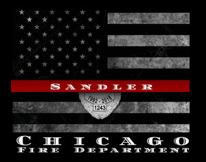 Personalized Firefighter thin red Line flag Fireman Sign Firefighter gift