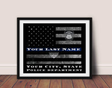 Load image into Gallery viewer, Thin Blue Line Police officer gift Framed gift Police Wife Police Mom Framed retirement gift Police academy police officer gifts