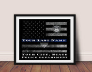 Thin Blue Line Police officer gift Framed gift Police Wife Police Mom Framed retirement gift Police academy police officer gifts