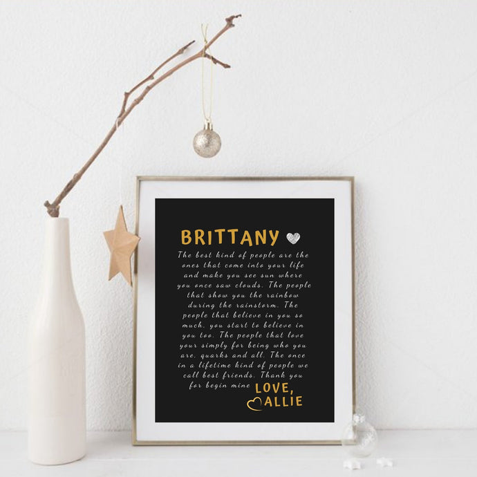 Best friend gift frienship gift Custom best friend gift personalized for her friendship gift wall art for best friend