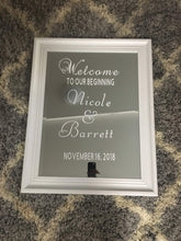 Load image into Gallery viewer, welcome sign mirror wedding sign Wedding babyshower bridal shower